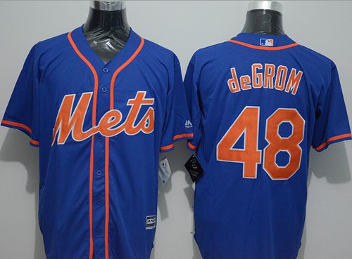 Mets #48 Jacob DeGrom Blue New Cool Base Alternate Home Stitched Jersey