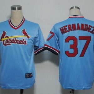Cardinals #37 Keith Hernandez Blue Cooperstown Throwback Stitched Jersey
