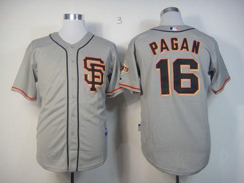 Giants #16 Angel Pagan Grey Cool Base Stitched Jersey
