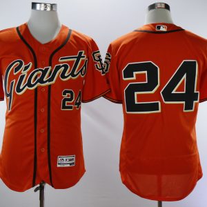 San Francisco Giants #24 Willie Mays Orange Throwback Flexbase Stitched Jersey
