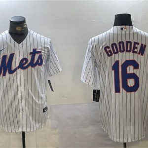 New York Mets #16 Dwight Gooden White Cool Base Stitched Jersey