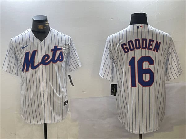 New York Mets #16 Dwight Gooden White Cool Base Stitched Jersey