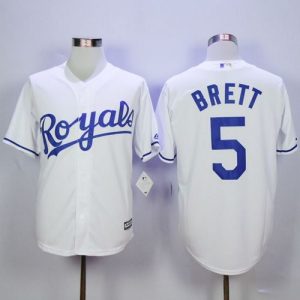 Royals #5 George Brett White New Cool Base Stitched Jersey