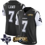 Dallas Cowboys #7 Trevon Diggs Black White 2023 F.U.S.E. NFC East Champions Ptach Stitched Jersey