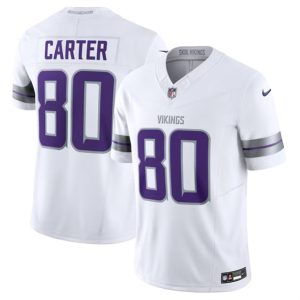 Minnesota Vikings #80 Cris Carter White F.U.S.E. Winter Warrior Limited Stitched Jersey