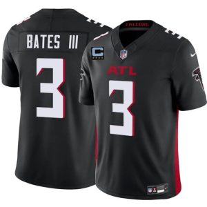 Atlanta Falcons #3 Jesse Bates III Black 2025 F.U.S.E With 4-Star C Patch Vapor Untouchable Limited Stitched Jersey