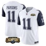 Dallas Cowboys #11 Micah Parsons White Navy 2023 F.U.S.E. NFC East Champions Patch Stitched Jersey