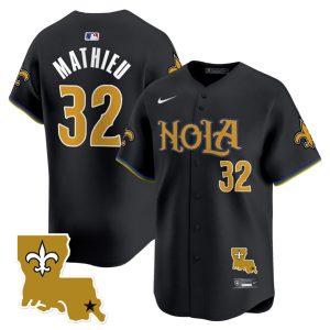 New Orleans Saints #32 Tyrann Mathieu Black Cool Base Stitched Jersey