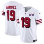 San Francisco 49ers #19 Deebo Samuel White 2023 F.U.S.E. NFC West Champions Patch Alternate Stitched Jersey