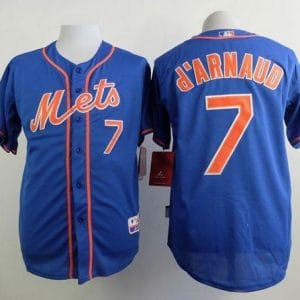 Mets #7 Travis D'Arnaud Blue Alternate Home Cool Base Stitched Jersey