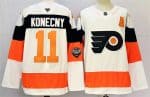 Philadelphia Flyers #11 Travis Konecny White 2024-25 With A Patch Stitched Jersey
