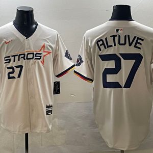 Houston Astros #27 Jose Altuve Cream 2025 City Connect Limited Stitched Jersey
