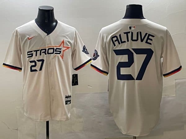 Houston Astros #27 Jose Altuve Cream 2025 City Connect Limited Stitched Jersey