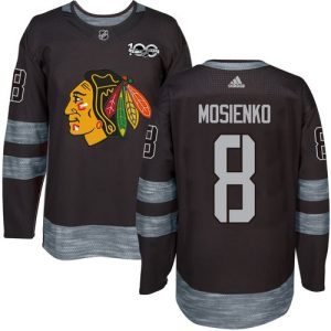 Blackhawks #8 Bill Mosienko Black 1917-2017 100th Anniversary Stitched Jersey