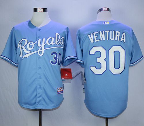 Royals #30 Yordano Ventura Light Blue Cool Base Stitched Jersey