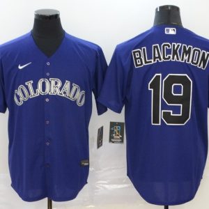 Colorado Rockies #19 Charlie Blackmon Blue Cool Base Stitched Jersey