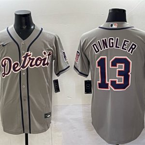 Detroit Tigers #13 Dillon Dingler Gray Cool Base Stitched Jersey