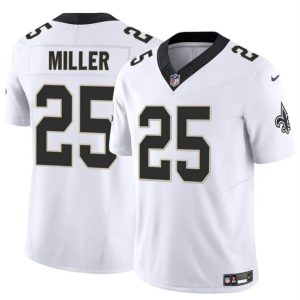 New Orleans Saints #25 Kendre Miller White Vapor Limited Stitched Jersey