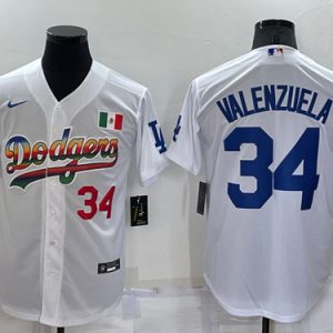 Los Angeles Dodgers #34 Toro Valenzuela White Cool Base Stitched Baseball Jersey