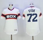 White Sox #72 Carlton Fisk White Flexbase Authentic Collection Alternate Home Stitched Jersey