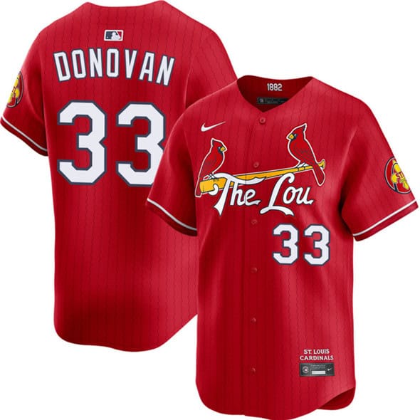 St. Louis Cardinals #33 Brendan Donovan Red 2024 City Connect Limited Stitched Jersey