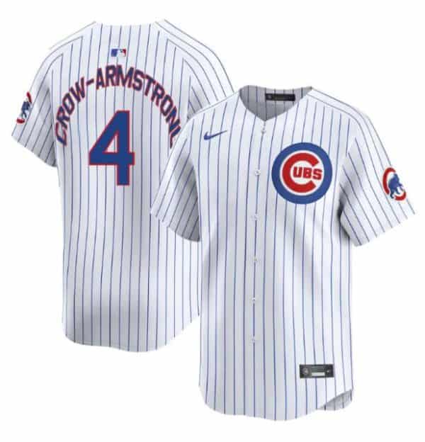 Chicago Cubs #4 Pete Crow-Armstrong White Home Limited Stitched Jersey