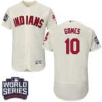 Indians #10 Yan Gomes Cream Flexbase Authentic Collection 2016 World Series Bound Stitched Jersey