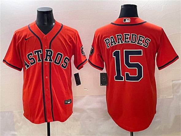 Houston Astros #15 Isaac Paredes Orange Cool Base Stitched Jersey