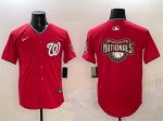 Washington Nationals Team Big Logo Red Limited Stitched Jersey