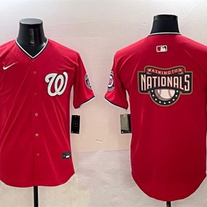 Washington Nationals Team Big Logo Red Limited Stitched Jersey