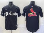 St. Louis Cardinals Team Big Logo Black 'Gothic Legacy Edition' Vapor Premier Limited Stitched Jersey