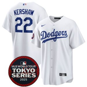 Los Angeles Dodgers #22 Clayton Kershaw White 2025 World Tour: Tokyo Series Home Stitched Jersey