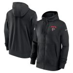Atlanta Falcons Black Sideline Club Performance Full-Zip Hoodie