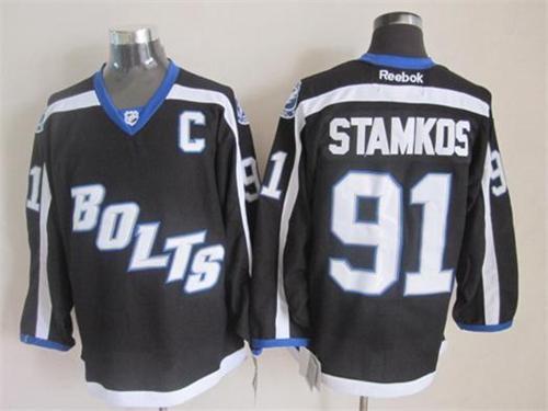 Lightning #91 Steven Stamkos Black Third Stitched Jersey