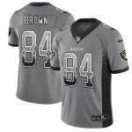 Raiders #84 Antonio Brown Gray Drift Fashion Color Rush Limited Stitched Jersey