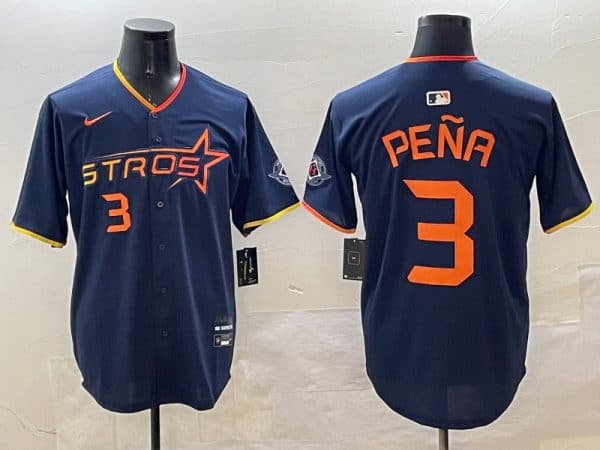 Houston Astros #3 Jeremy Pena Navy 2025 City Connect Limited Stitched Jersey