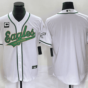 Philadelphia Eagles Blank White Gold With C Patch Cool Base Stitched Jersey