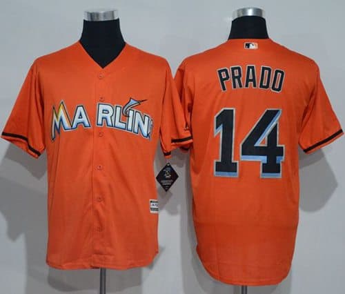 Marlins #14 Martin Prado Orange New Cool Base Stitched Jersey
