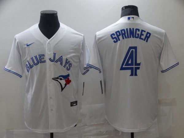 Toronto Blue Jays #4 George Springer White Cool Base Stitched Jersey