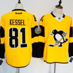 Reebok Pittsburgh Penguins #81 Phil Kessel Yellow Stitched Jersey
