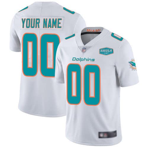 Miami Dolphins Customized Custom White With 347 Shula Patch 2020 Vapor Untouchable Limited Stitched Jersey
