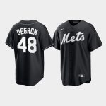 New York Mets #48 Jacob DeGrom Black Cool Base Stitched Baseball Jersey