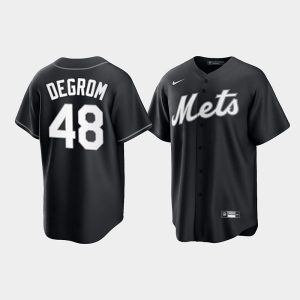 New York Mets #48 Jacob DeGrom Black Cool Base Stitched Baseball Jersey