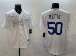 Los Angeles Dodgers #50 Mookie Betts White Fashion Cool Base Stitched Jersey