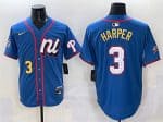 National League #3 Bryce Harper Blue 2025 All-Star Edition Limited Stitched Jersey