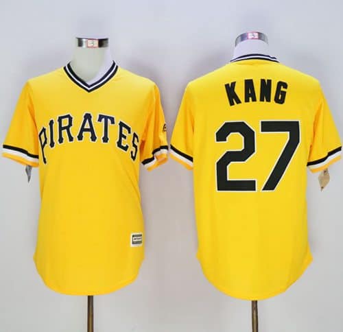 Pirates #27 Jung-Ho Kang Gold New Cool Base Stitched Jersey