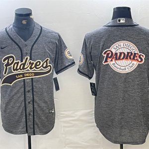 San Diego Padres Gray Team Big Logo Cool Base Stitched Jersey