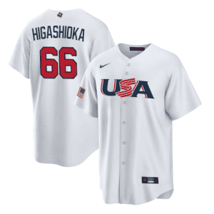 USA #66 Kyle Higashioka 2023 White World Classic Stitched Jersey