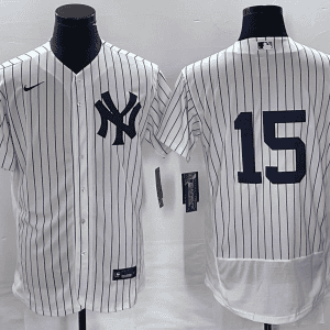 New York Yankees #15 Thurman Munson White Flex Base Stitched Jersey