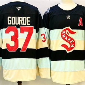 Seattle Kraken #37 Yanni Gourde Deep Sea Blue Winter Classic With A Patch Stitched Jersey
